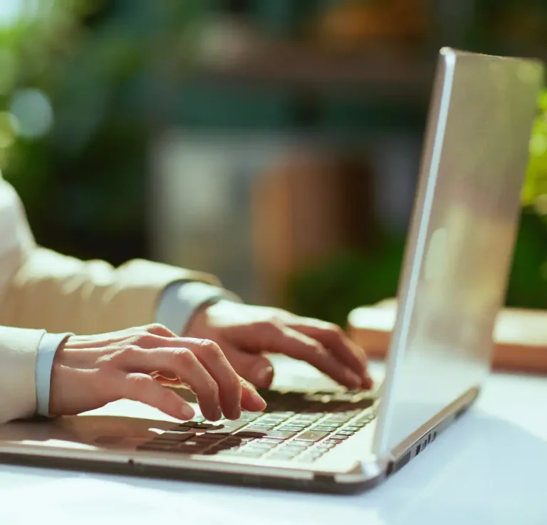 Person working on laptop